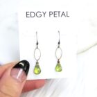 Dainty Peridot Marquis Earrings - Image 3
