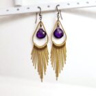 Teardrop Fringe Earrings (Multiple Colors) - Image 5