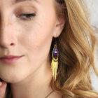 Teardrop Fringe Earrings (Multiple Colors) - Image 2