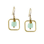 Seafoam Chalcedony Modern Square Earrings - Image 3