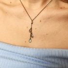 Dainty Triple Labradorite Stone Chain Y Necklace - Image 2