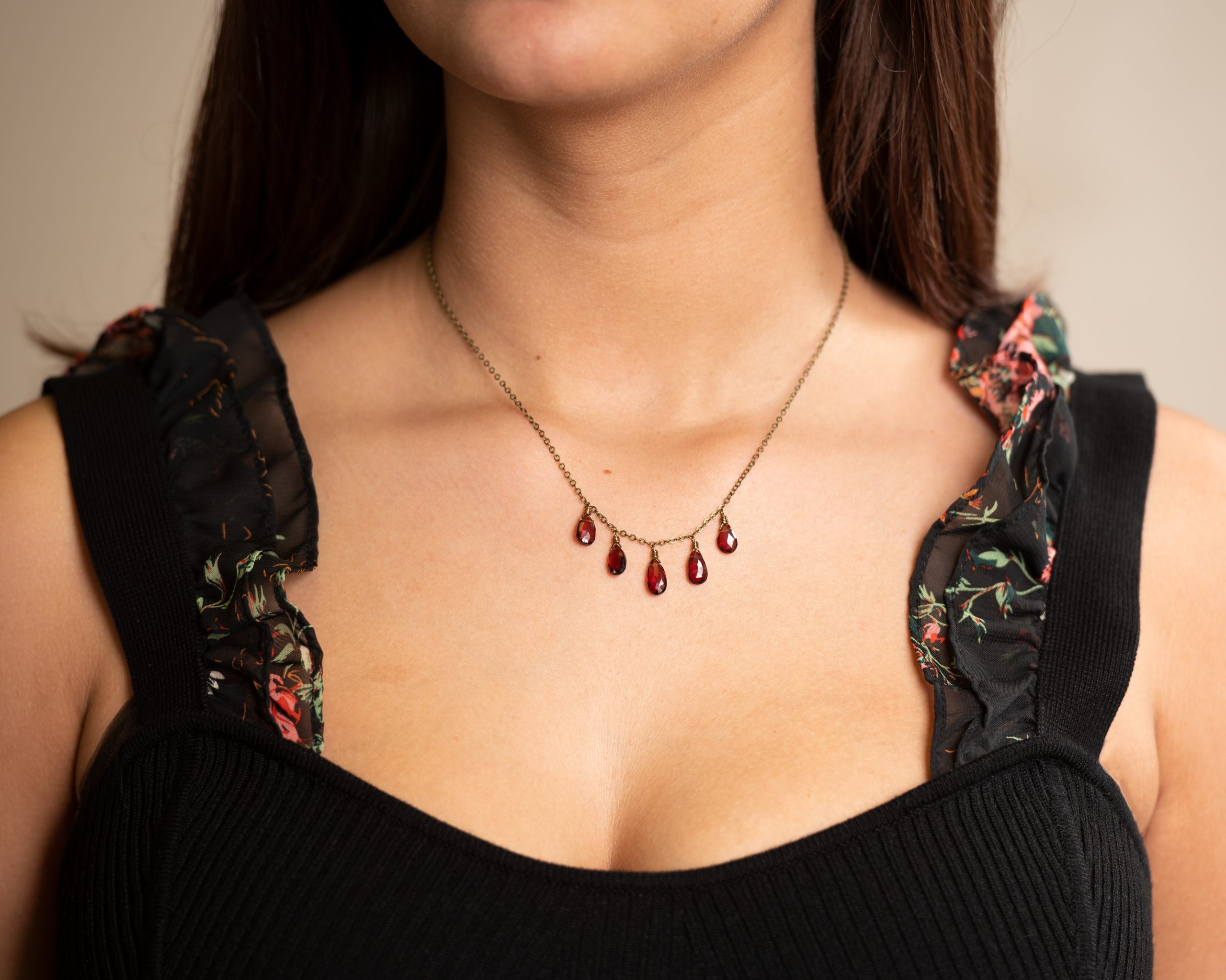 Red Spessartine Garnet Pendant Necklace Silver | Moldavite Life