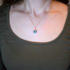 Labradorite Wrapped Teardrop Gold Pendant Necklace - Image 2