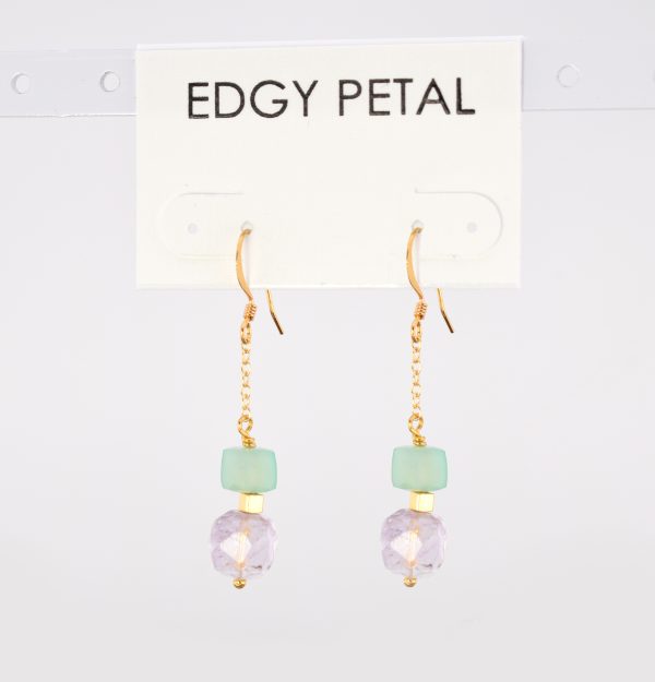 Lilac Dream Cube Chain Earrings