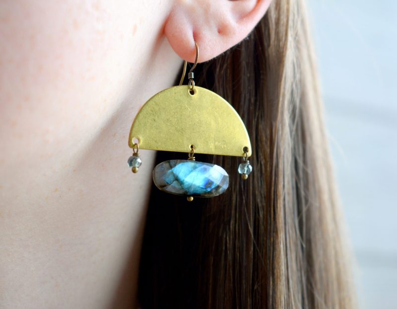 Labradorite Eclipse Earrings